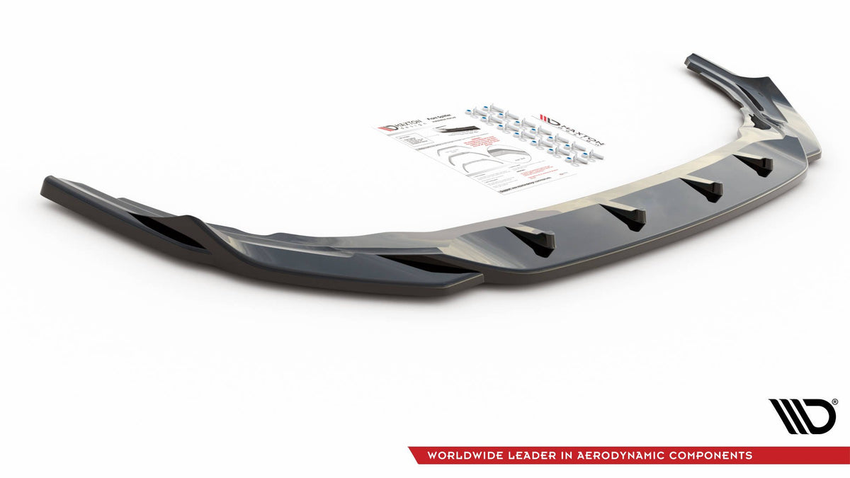 Street+ Spoilerlippe Front Ansatz V.4 passend für VW Golf R Hatchback / Variant  Mk8 schwarz Hochglanz – Ansicht 5