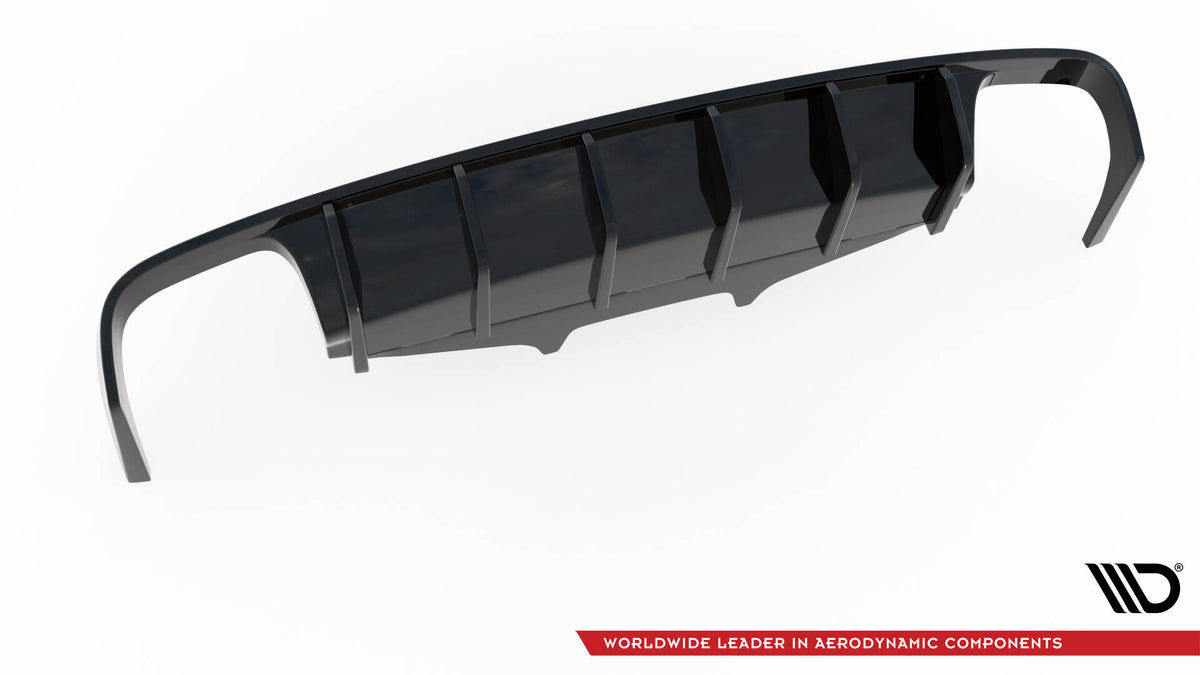 Diffusor Heck Ansatz passend für Porsche Macan Mk1  schwarz Hochglanz – Ansicht 7