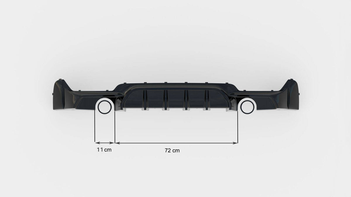 Diffusor Heck Ansatz passend für BMW 4er Coupe / Gran Coupe / Cabrio M-Paket F32 / F36 / F33 (Einzelauspuff li. re.) – Ansicht 5