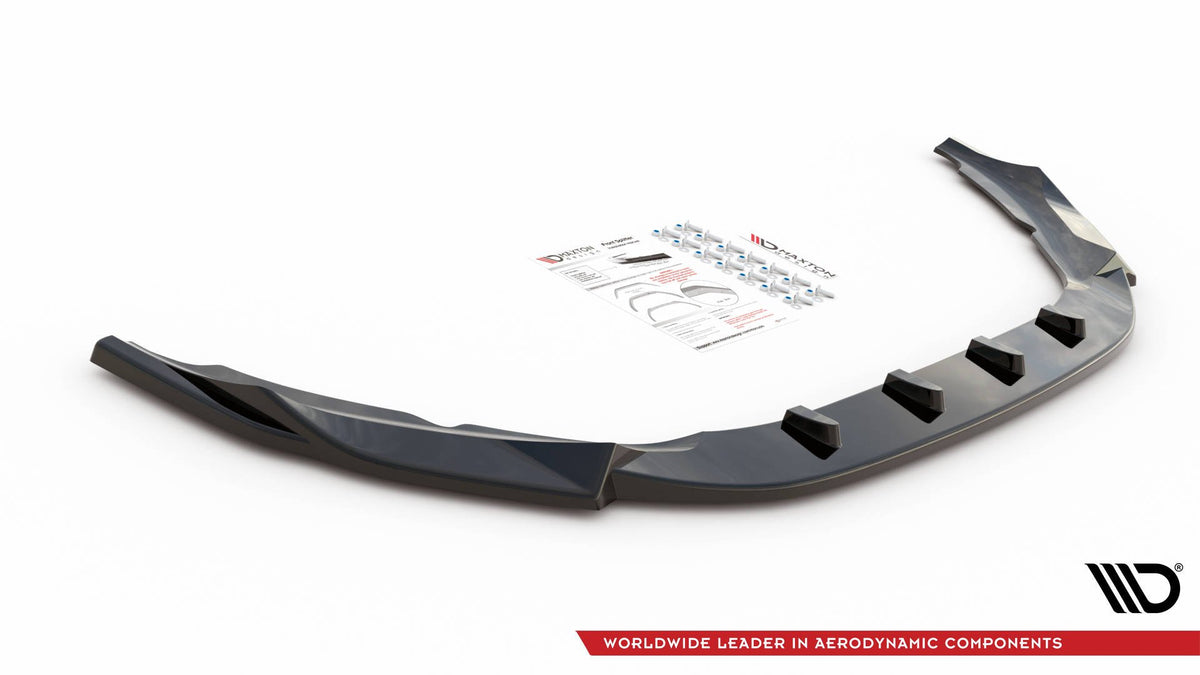 Street+ Spoilerlippe Front Ansatz V.1 passend für Volvo S60 R-Design Mk2 Facelift schwarz Hochglanz – Ansicht 4