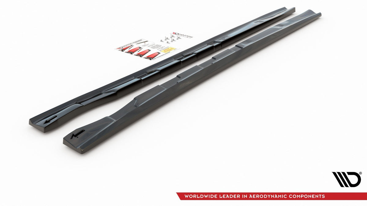 Street+ Seitenschweller Leisten passend für Alfa Romeo 156 Facelift schwarz Hochglanz – Ansicht 7