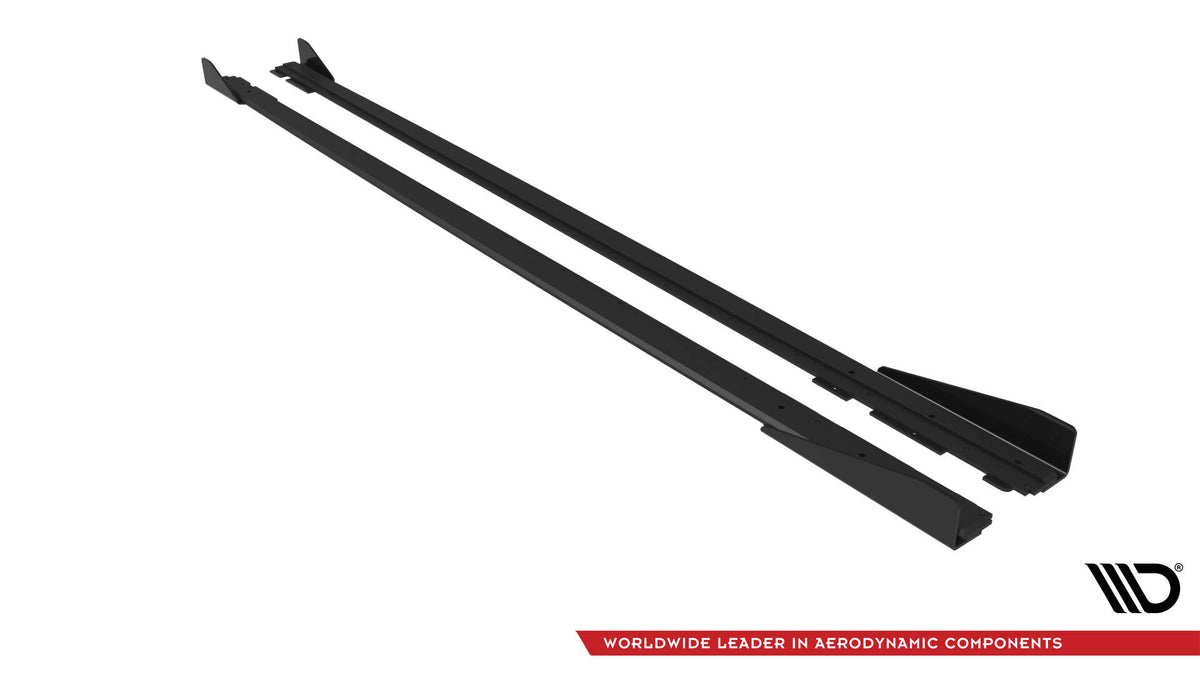 Street Pro Street+ Seitenschweller Leisten + Flaps passend für VW Polo GTI Mk6 Facelift schwarz Hochglanz – Ansicht 6