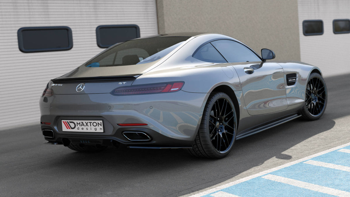 Heck Ansatz Flaps Diffusor passend für Mercedes-AMG GT / GT S C190 Facelift schwarz Hochglanz – Ansicht 4