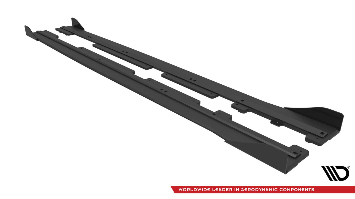 Street Pro Street+ Seitenschweller Leisten + Flaps passend für Ford Fiesta  ST / ST-Line Mk8 schwarz Hochglanz – Ansicht 6