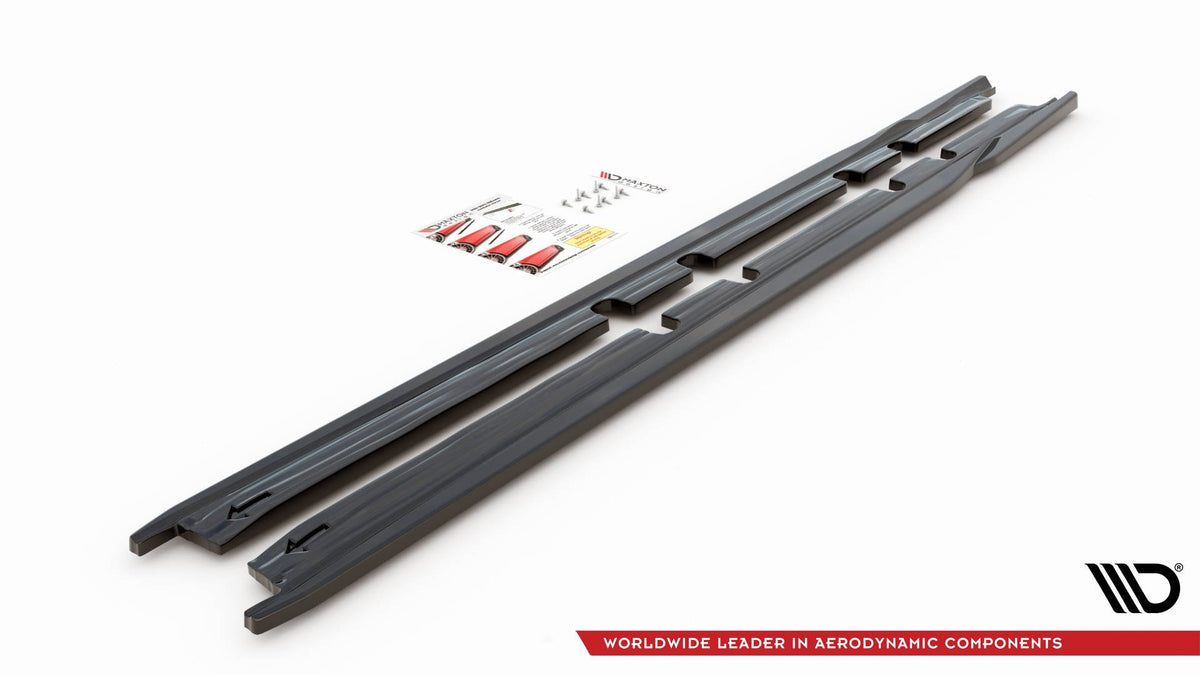 Street+ Seitenschweller Leisten passend für V.1 passend für Seat Leon FR ST / Hatchback Mk4 / Cupra Leon ST / Hatchback Mk1 / Mk1 Facelift schwarz Hochglanz – Ansicht 5