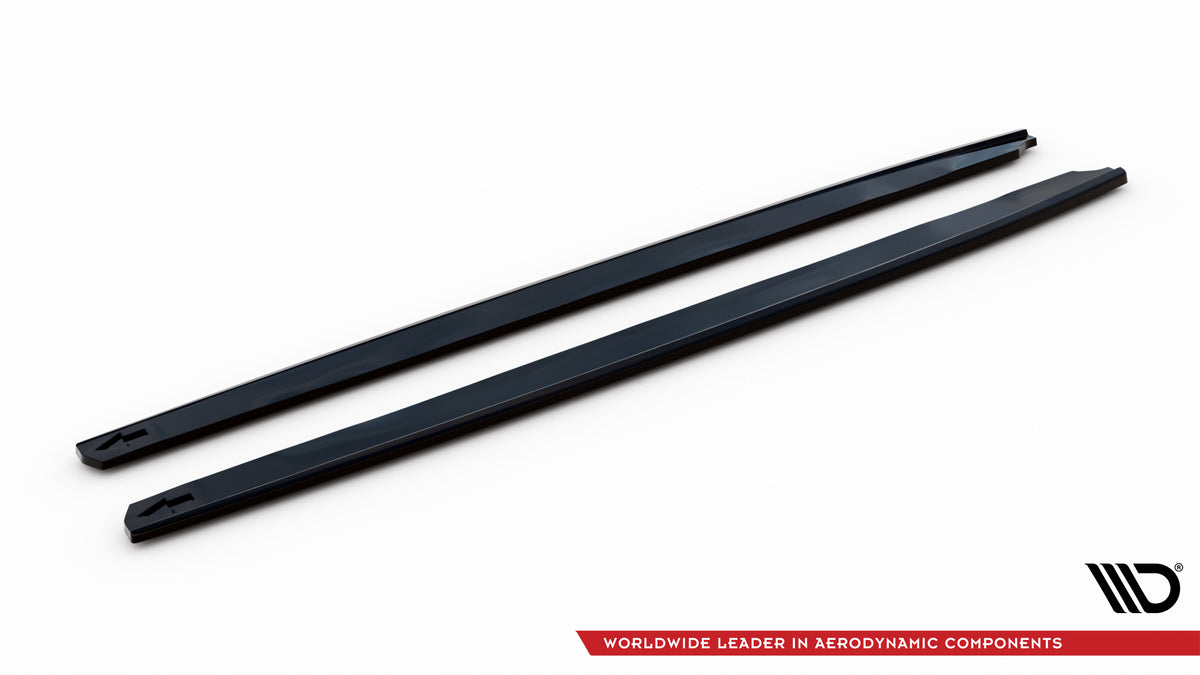 Street+ Seitenschweller Leisten passend für Seat Leon Cupra / FR / Standard Aero Mk3 / Mk3 Facelift schwarz Hochglanz – Ansicht 4