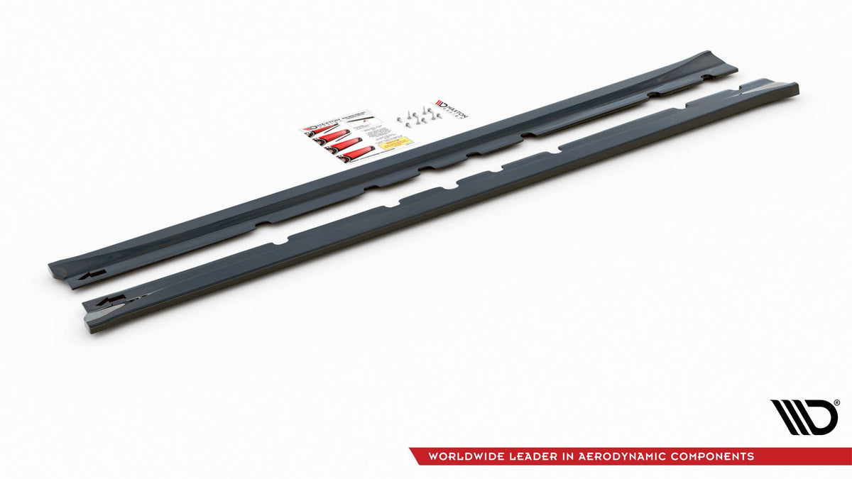 Street+ Seitenschweller Leisten passend für Mitsubishi Lancer Mk8 schwarz Hochglanz – Ansicht 4