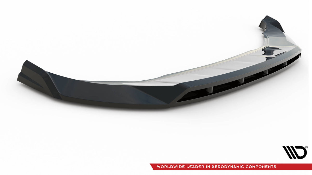 Street+ Spoilerlippe Front Ansatz V.2 passend für Audi Q4 e-tron Sportback S-line Mk1 schwarz Hochglanz – Ansicht 5