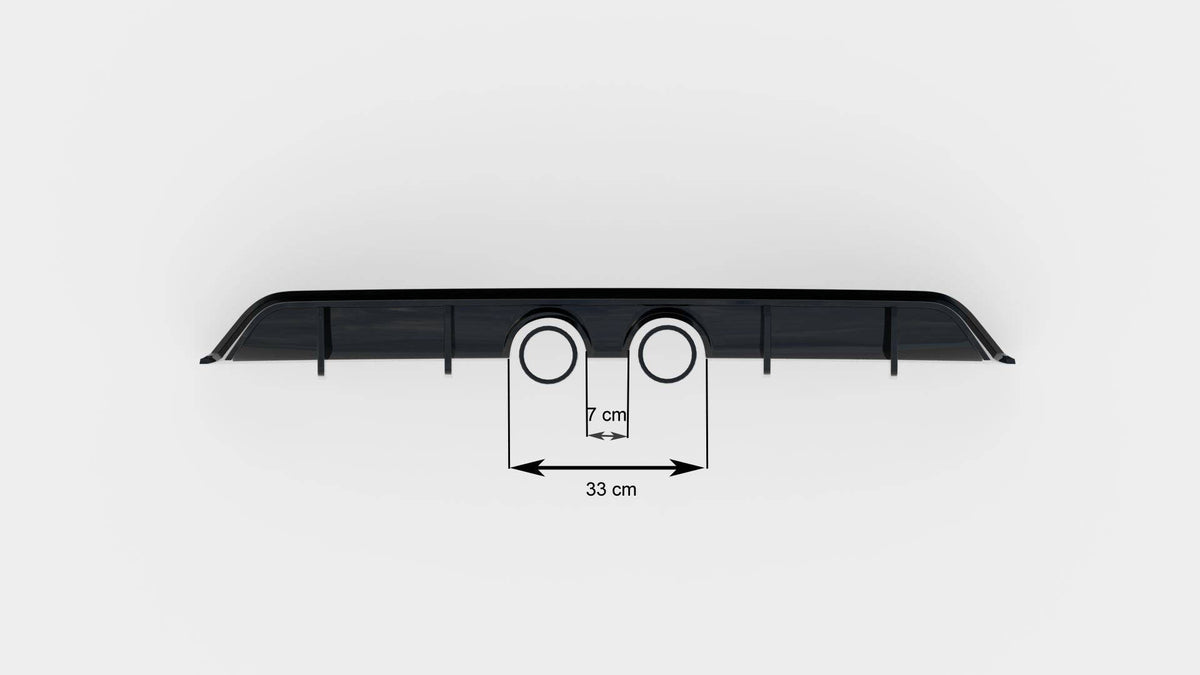 Diffusor Heck Ansatz V.2 passend für VW Scirocco Mk3 (R32 Auspuff) schwarz Hochglanz – Ansicht 7