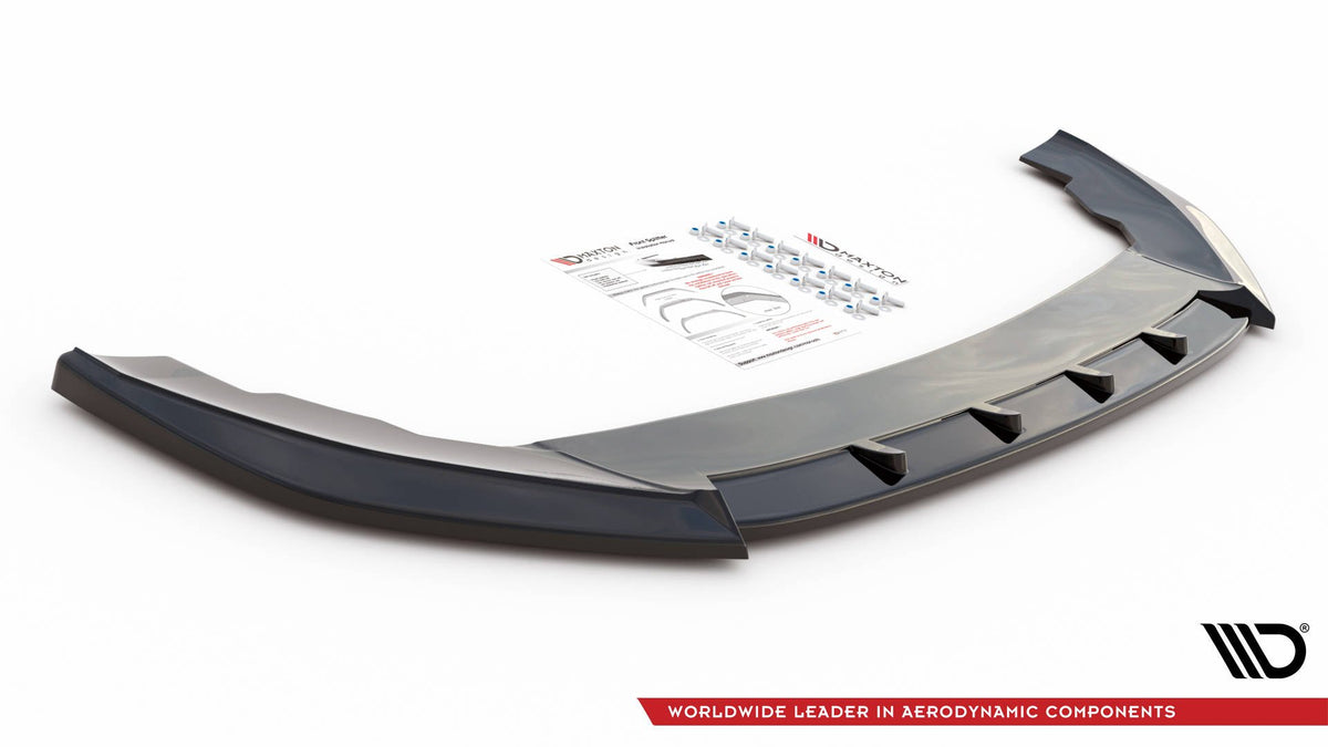 Street+ Spoilerlippe Front Ansatz V.1 passend für Seat Leon FR Mk4 schwarz Hochglanz – Ansicht 4
