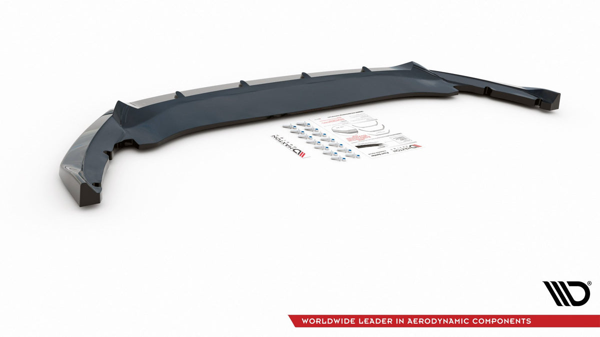 Street+ Spoilerlippe Front Ansatz V.1 passend für Skoda Octavia Mk4 schwarz Hochglanz – Ansicht 8