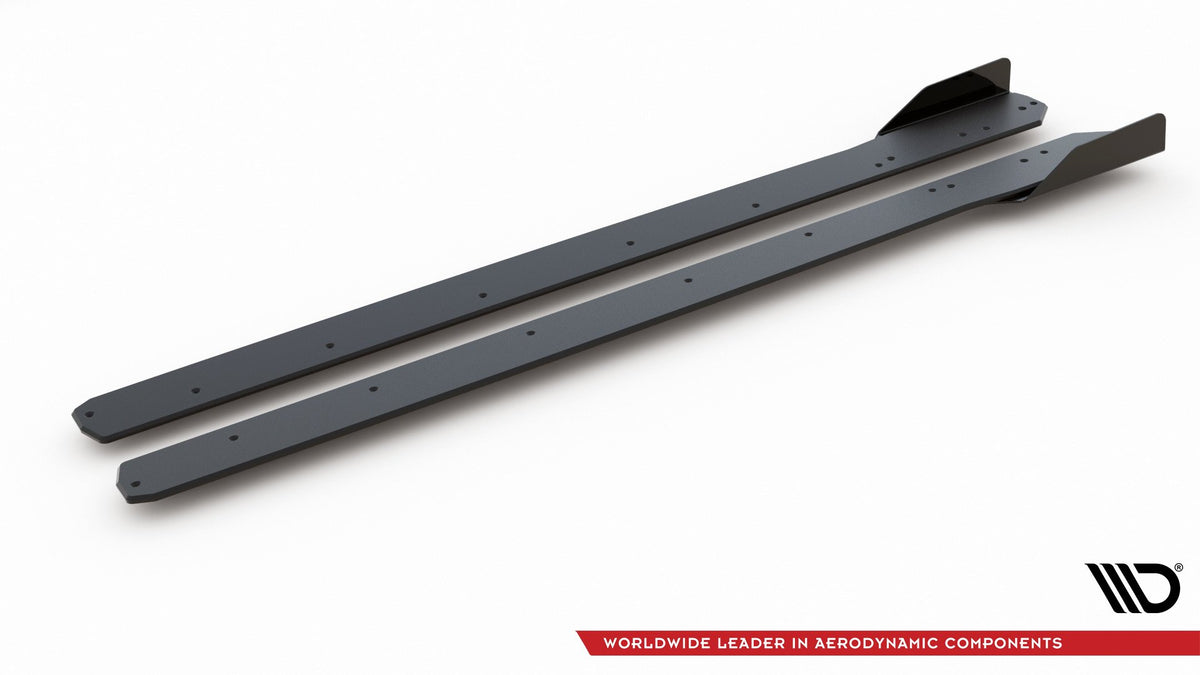 Street Pro Street+ Seitenschweller Leisten + Flaps passend für Ford Focus ST / ST-Line Mk4 schwarz Hochglanz – Ansicht 9