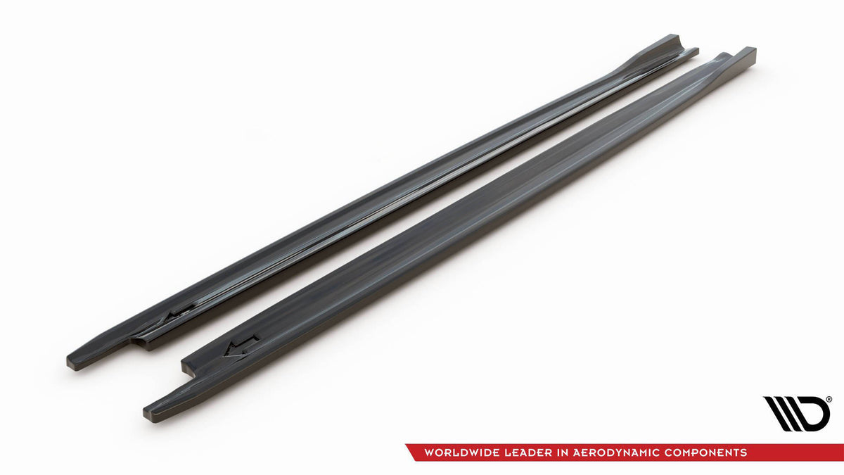 Street+ Seitenschweller Leisten V.2 passend für Skoda Octavia RS Liftback / Combi Mk4 Facelift schwarz Hochglanz – Ansicht 6