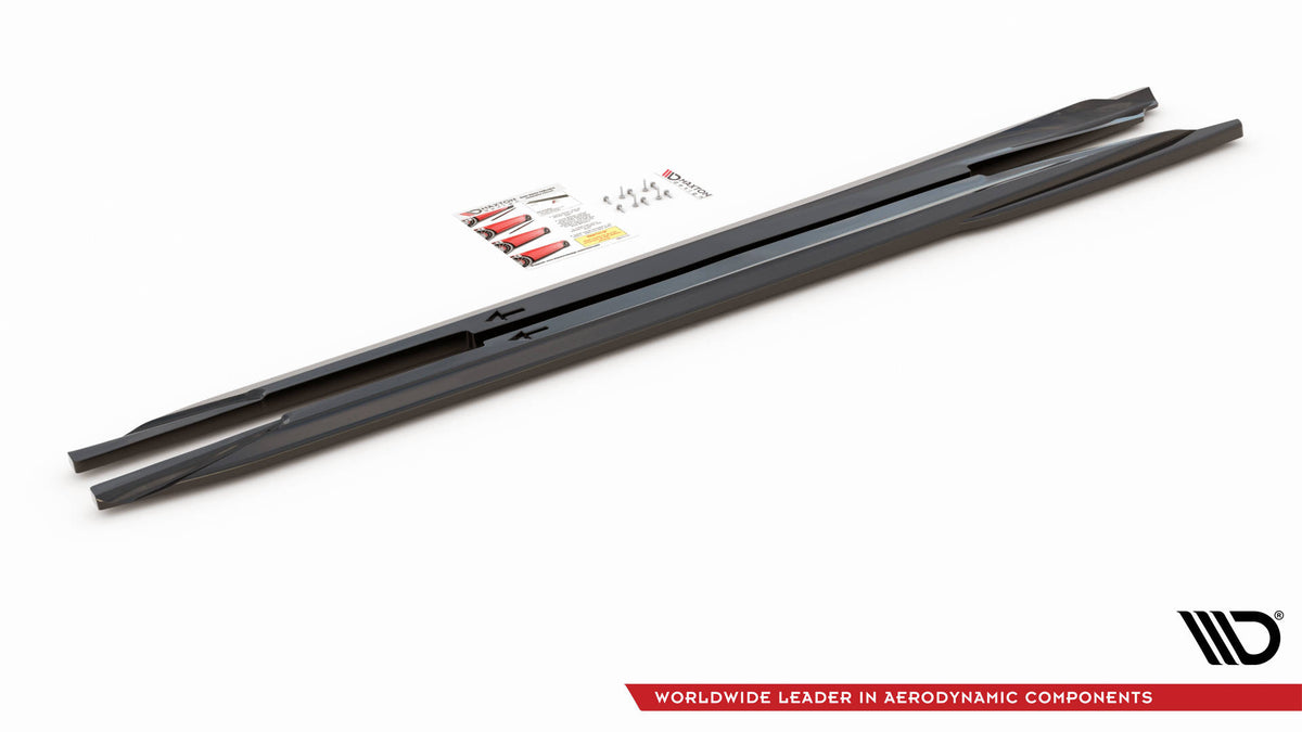 Street+ Seitenschweller Leisten passend für Infiniti Q60 S Mk2 schwarz Hochglanz – Ansicht 5