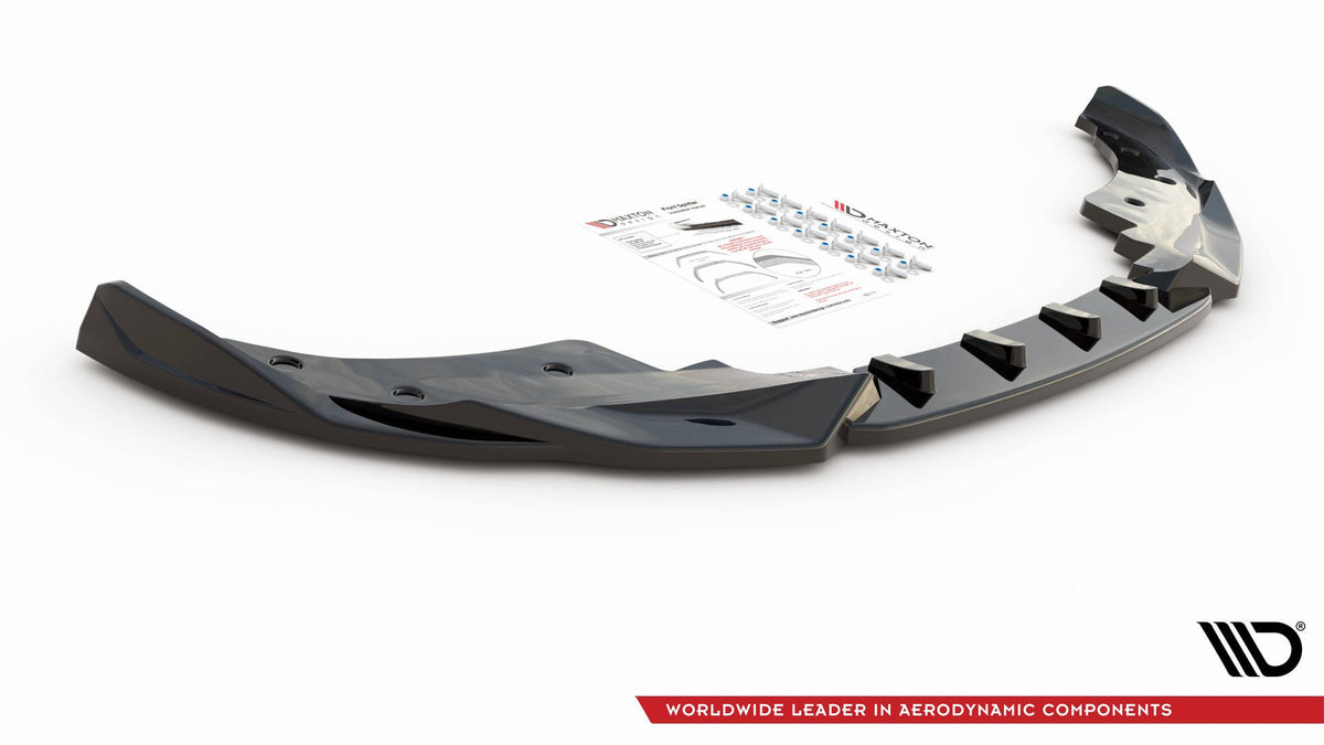 Street+ Spoilerlippe Front Ansatz V.2 passend für BMW 4er M-Paket / M440i G22 / G23 / G22 Facelift / G23 Facelift schwarz Hochglanz – Ansicht 4