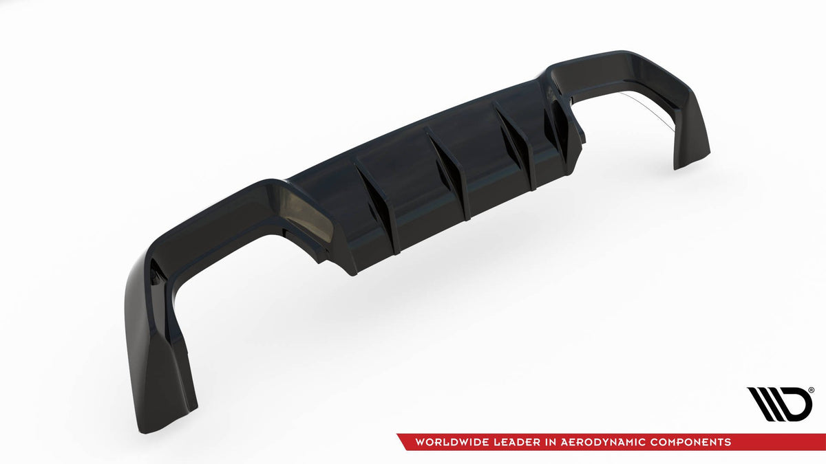 Diffusor Heck Ansatz V.1 passend für VW Golf R Hatchback Mk8 Facelift schwarz Hochglanz – Ansicht 6