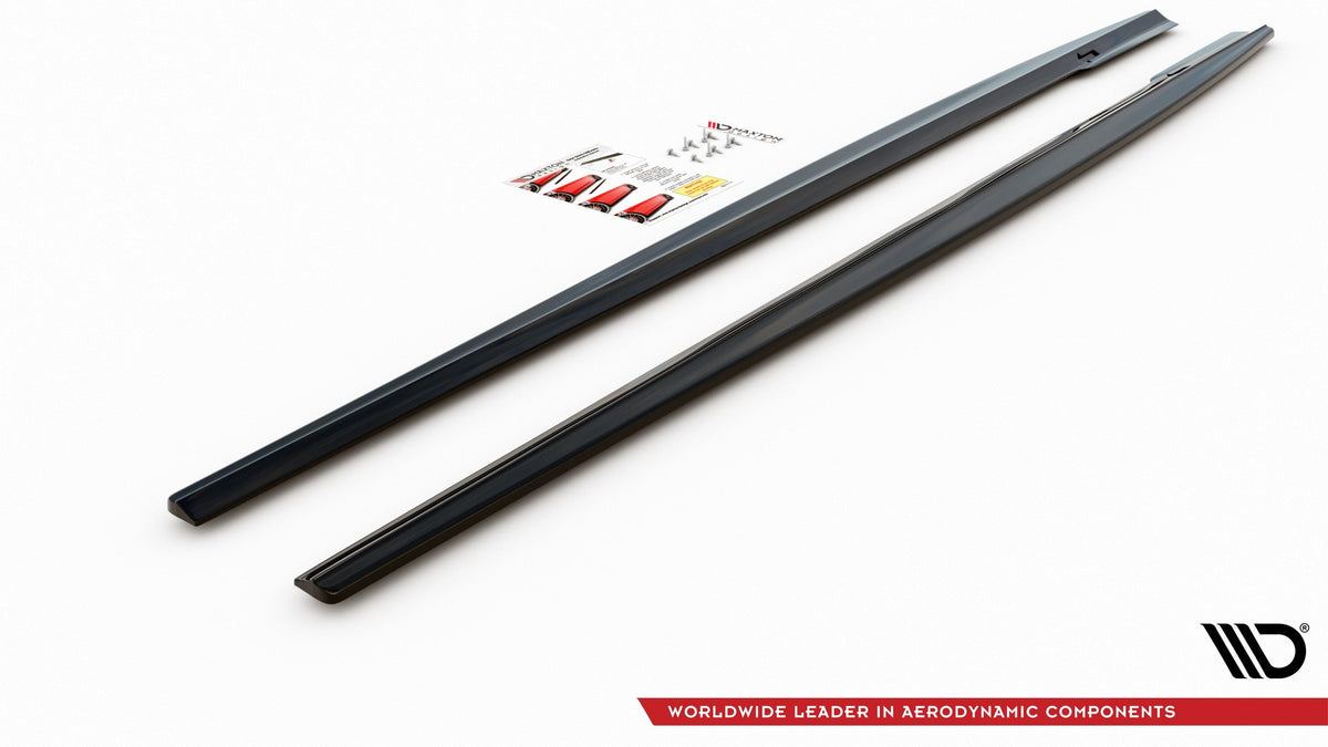 Street+ Seitenschweller Leisten passend für Mercedes-Benz E63 AMG Kombi/Limousine S213/W213 schwarz Hochglanz – Ansicht 8