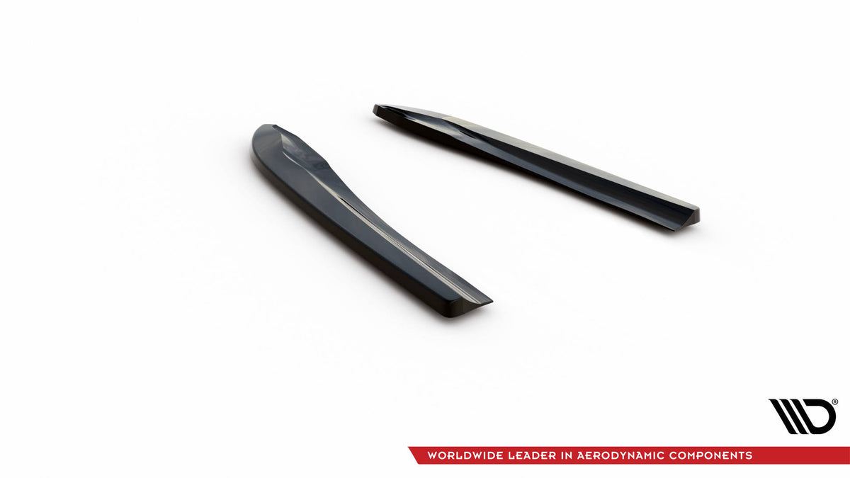Heck Ansatz Flaps Diffusor passend für Mercedes-Benz C Coupe / Limousine / Kombi  AMG-Line C204 / W204 Facelift / S204 Facelift schwarz Hochglanz – Ansicht 6