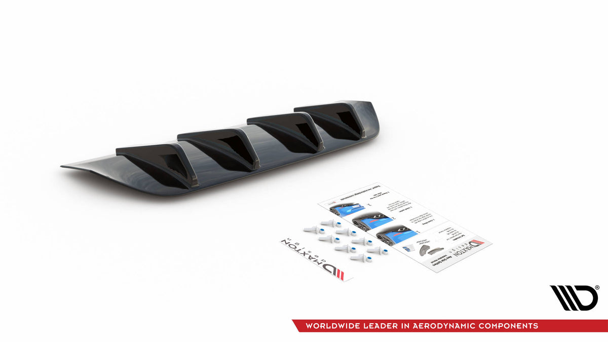 Diffusor Heck Ansatz passend für Mercedes-Benz GLC Coupe AMG-Line C253 Facelift schwarz Hochglanz – Ansicht 5