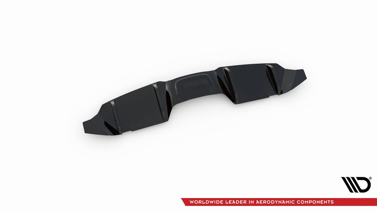 Diffusor Heck Ansatz passend für Ford Mustang Mk. 6 Facelift schwarz Hochglanz – Ansicht 4