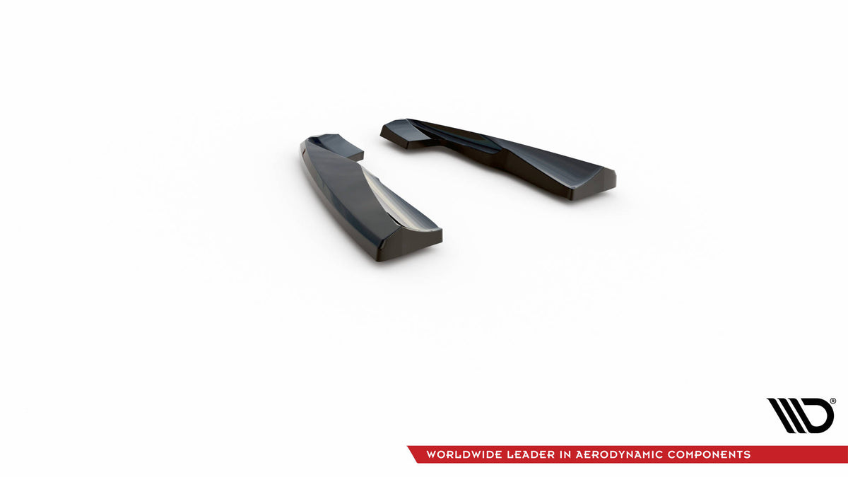 Heck Ansatz Flaps Diffusor passend für Volvo XC60 R-Design Mk1 Facelift  schwarz Hochglanz – Ansicht 6