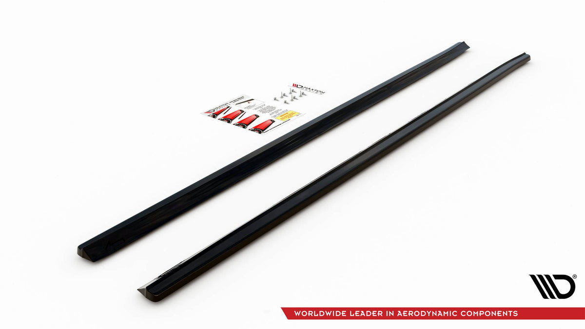Street+ Seitenschweller Leisten passend für Skoda Octavia RS Mk2 / Mk2 FL schwarz Hochglanz – Ansicht 5