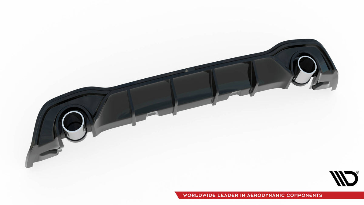 Diffusor Heck Ansatz + Endrohre passend für VW Golf GTE / R-Line Mk8 / Mk8 Facelift – Ansicht 8