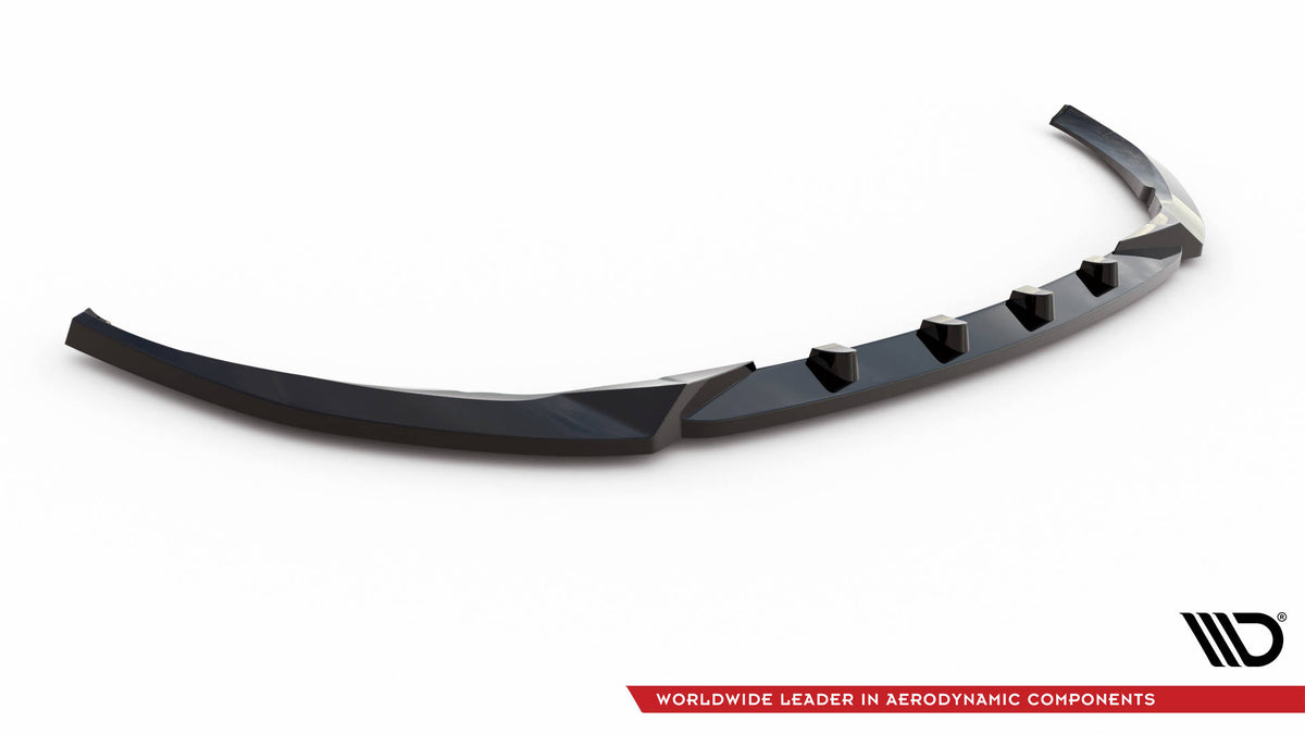 Street+ Spoilerlippe Front Ansatz V.2 passend für Mercedes-Benz C AMG Line Limousine / Coupe / Kombi W205 / C205 / S205 Facelift schwarz Hochglanz – Ansicht 5