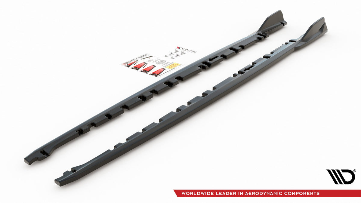 Street+ Seitenschweller Leisten passend für V.3 passend für BMW 1er M-Paket/ M135i / 128ti F40  schwarz Hochglanz – Ansicht 7