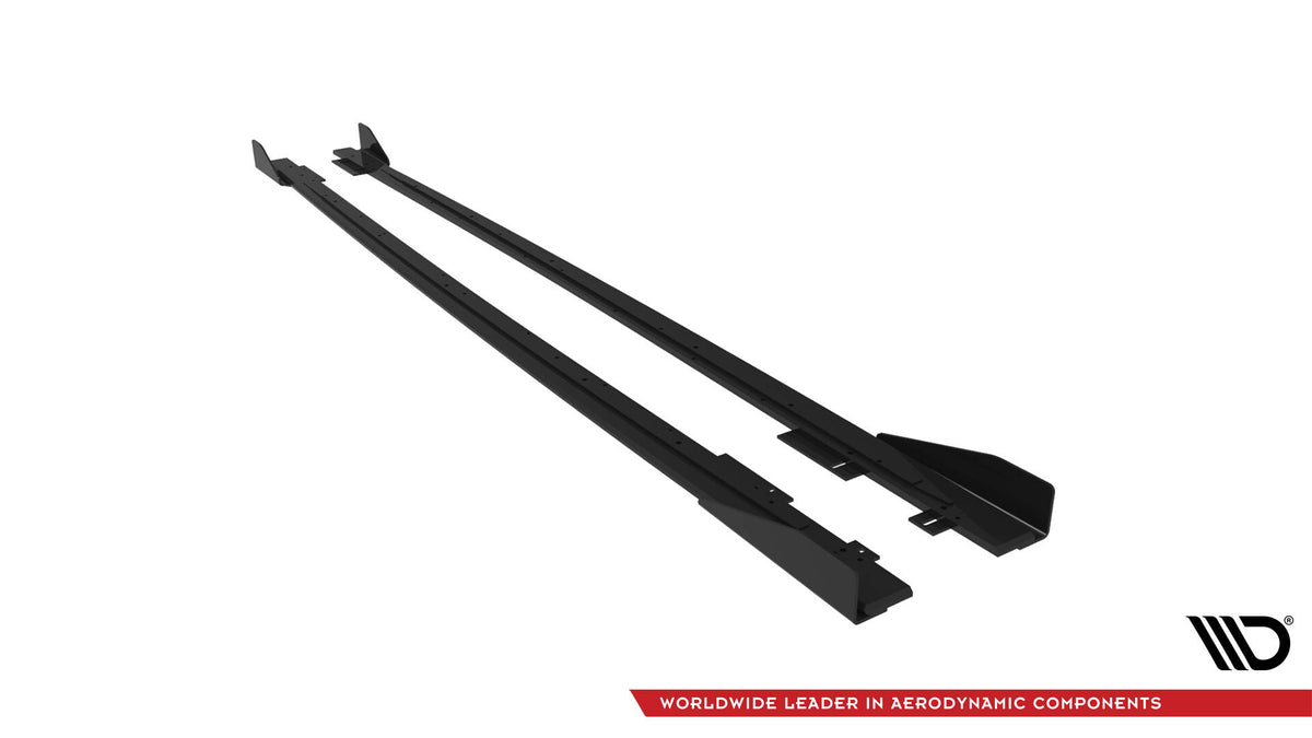 Street Pro Street+ Seitenschweller Leisten passend für V.1 + Flaps passend für Audi RS3 Limousine 8V Facelift schwarz Hochglanz – Ansicht 6