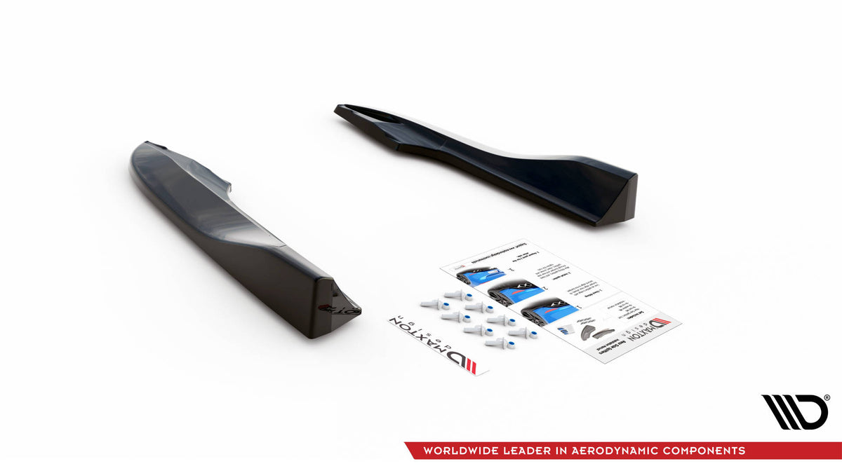 Heck Ansatz Flaps Diffusor passend für Dodge Challenger GT Mk3 Facelift schwarz Hochglanz – Ansicht 6