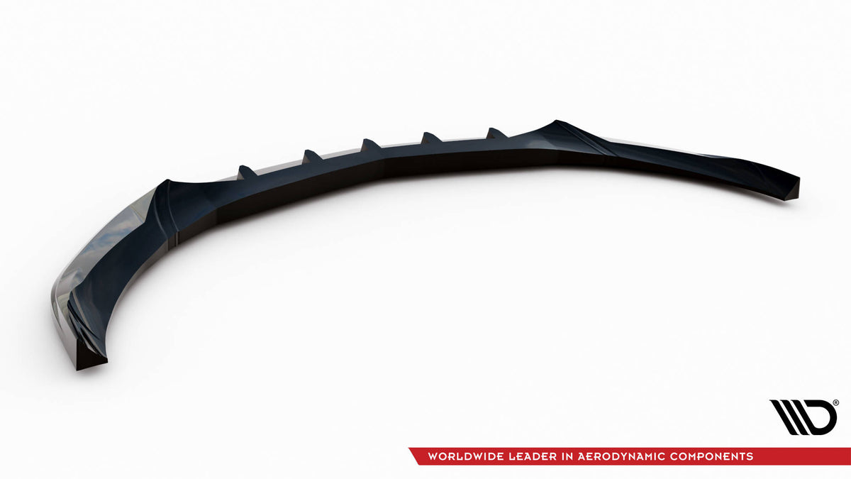 Street+ Spoilerlippe Front Ansatz V.2 passend für Mercedes-Benz A AMG-Line W176 Facelift schwarz Hochglanz – Ansicht 6