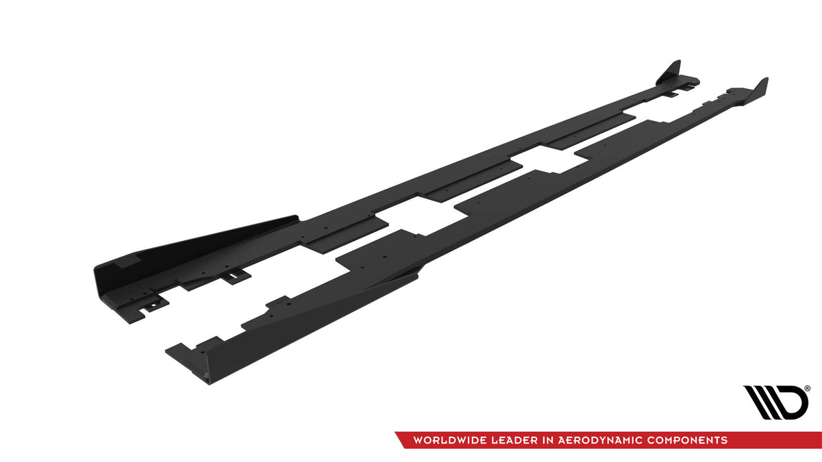 Street Pro Street+ Seitenschweller Leisten + Flaps passend für Honda Civic Mk10 schwarz Hochglanz – Ansicht 6