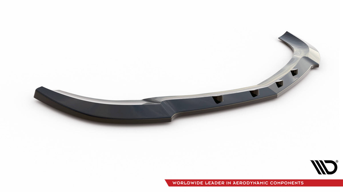 Street+ Spoilerlippe Front Ansatz V.2 passend für Mercedes-Benz C Coupe / Limousine / Kombi  AMG-Line C204 / W204 Facelift / S204 Facelift schwarz Hochglanz – Ansicht 5