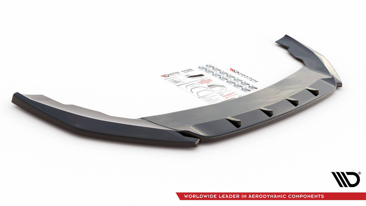Street+ Spoilerlippe Front Ansatz V.2 passend für Seat Leon FR Mk4 schwarz Hochglanz – Ansicht 4