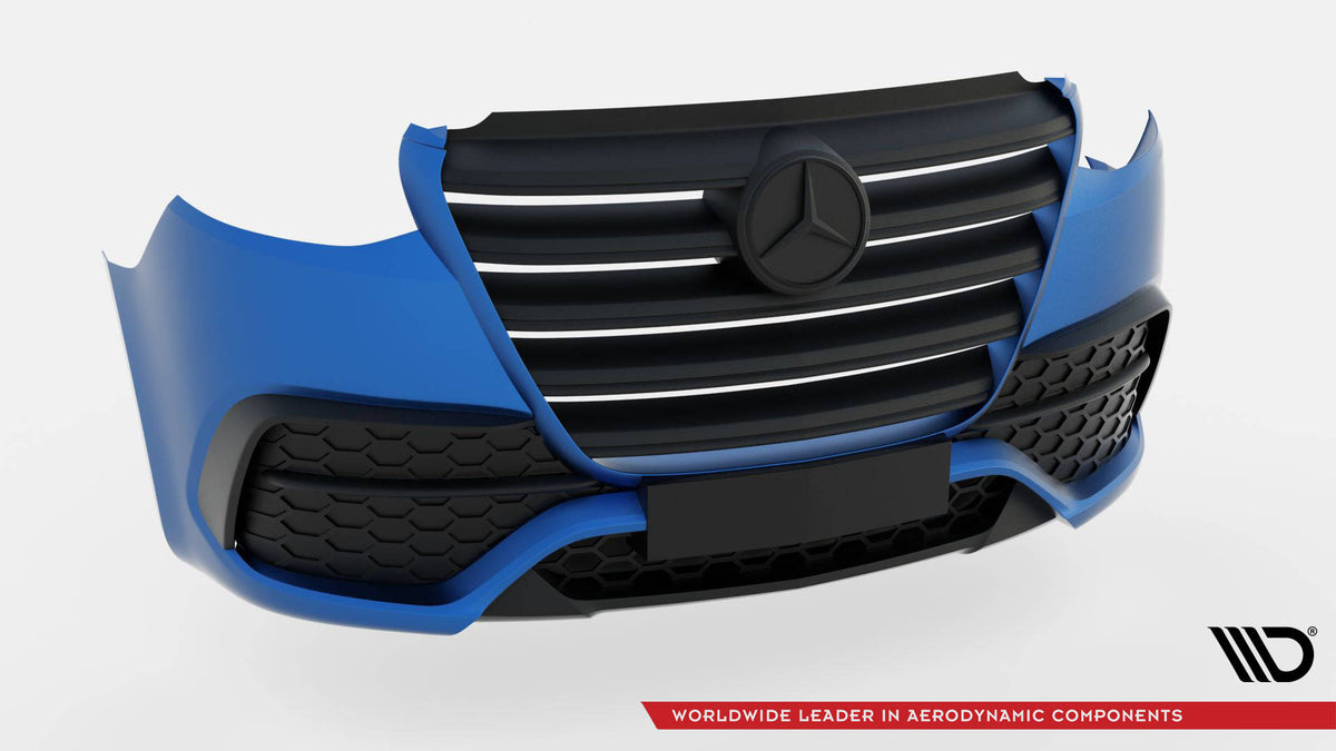 Front Stoßstange + Splitter Mercedes-Benz Sprinter Mk3 schwarz Hochglanz – Ansicht 5