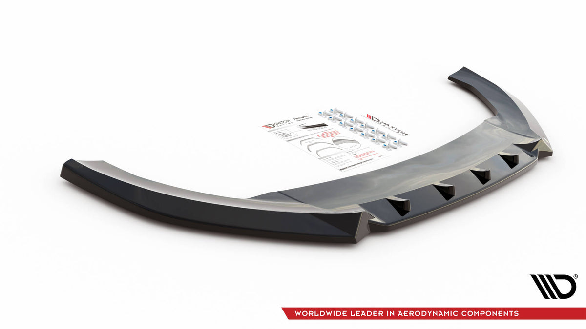 Street+ Spoilerlippe Front Ansatz V.1 passend für Cupra Leon Mk1 schwarz Hochglanz – Ansicht 4