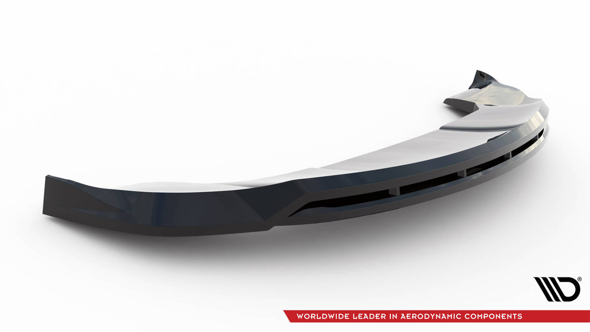 Street+ Spoilerlippe Front Ansatz V.1 passend für Tesla Model X Mk1 Facelift schwarz Hochglanz – Ansicht 5