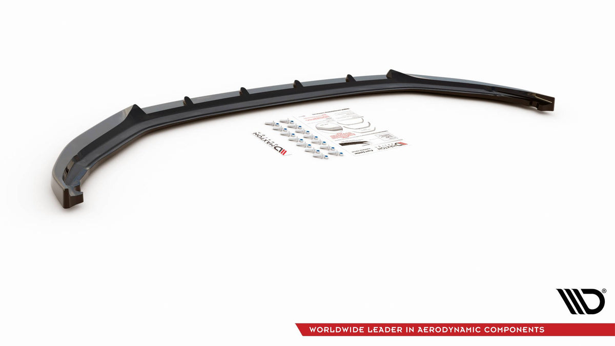 Street+ Spoilerlippe Front Ansatz V.1 passend für Skoda Kamiq Mk1 schwarz Hochglanz – Ansicht 7