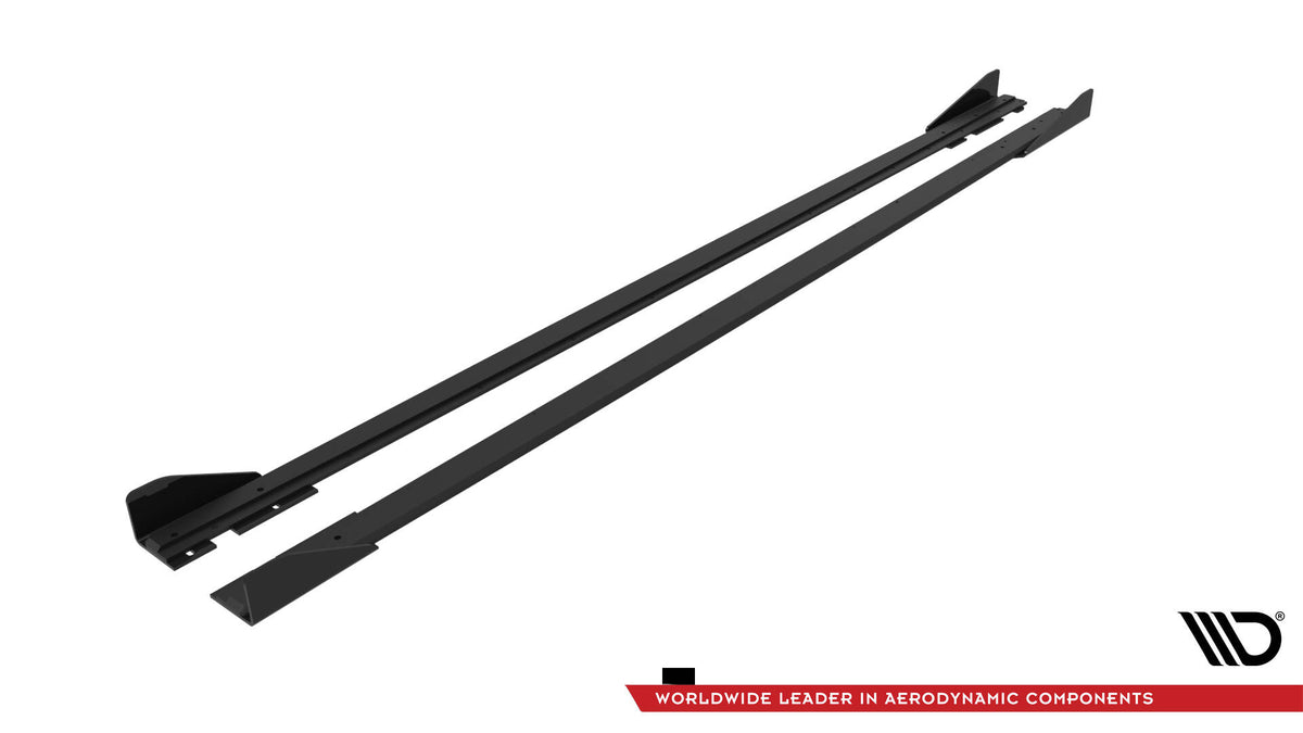 Street Pro Street+ Seitenschweller Leisten + Flaps passend für VW Polo GTI Mk6 Facelift schwarz Hochglanz – Ansicht 5