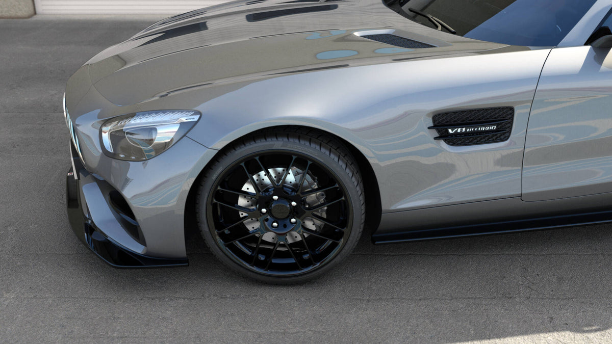 Street+ Spoilerlippe Front Ansatz passend für Mercedes-AMG GT S C190 Facelift schwarz Hochglanz – Ansicht 1