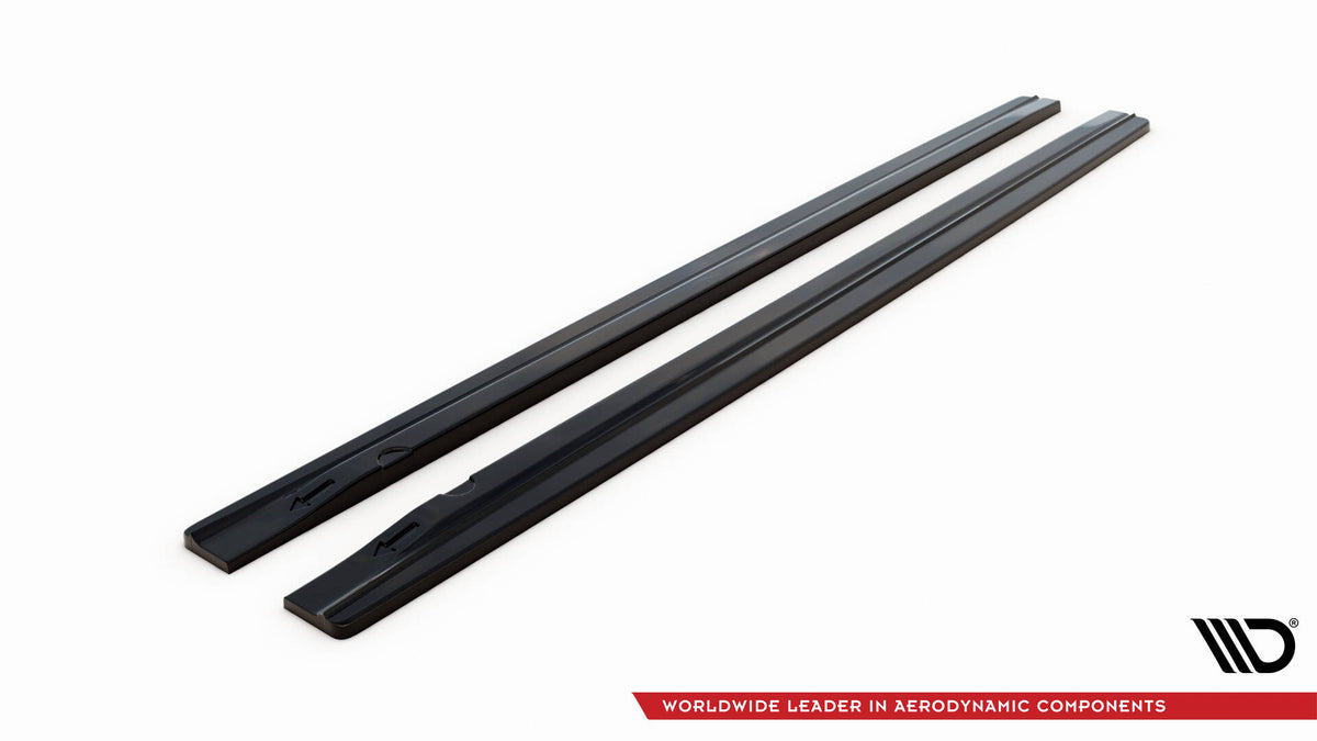 Street+ Seitenschweller Leisten passend für V.1 passend für Audi S4 / A4 / A4 S-Line Limousine / Avant B8 / B8 Facelift schwarz Hochglanz – Ansicht 5