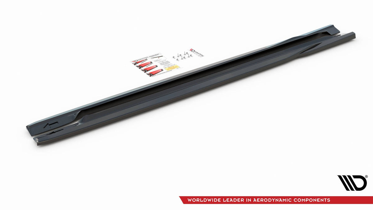 Street+ Seitenschweller Leisten passend für Volvo S60  Standard / R-Design Mk2 / Mk2 Facelift schwarz Hochglanz – Ansicht 7