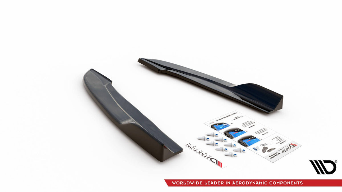 Heck Ansatz Flaps Diffusor V.4 passend für (Für heckansatz v.1)  Ford Focus ST-Line Kombi Mk4 schwarz Hochglanz – Ansicht 6