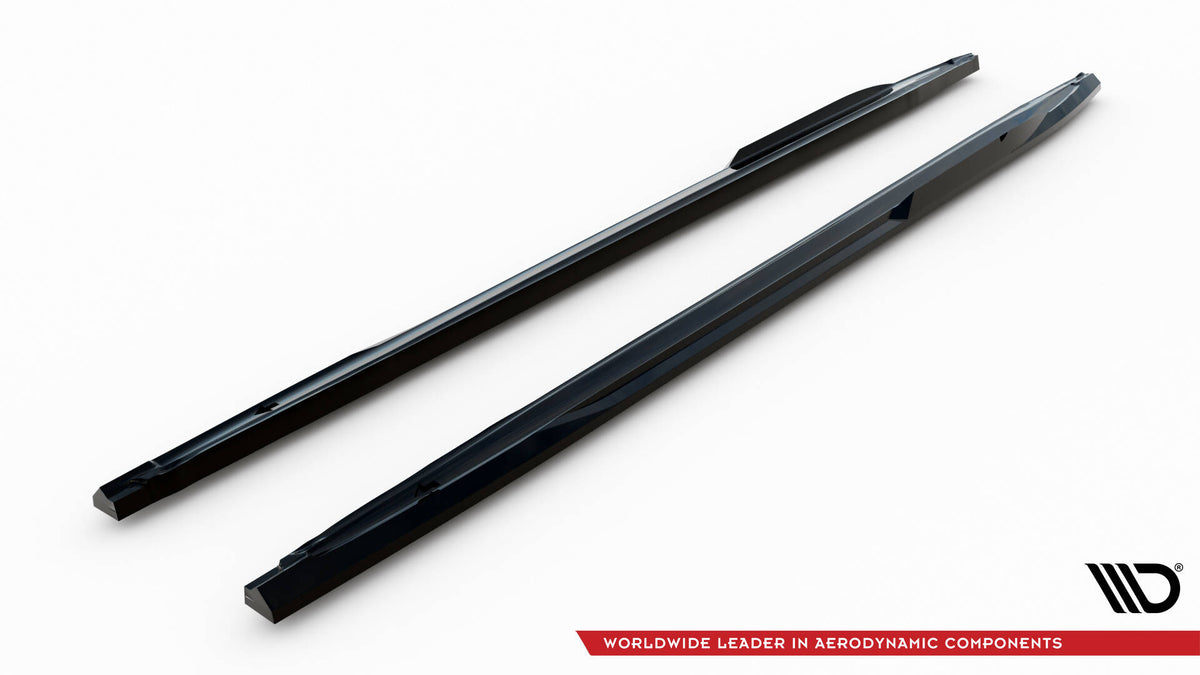 Street+ Seitenschweller Leisten V.2 passend für Audi A3 S-Line Limousine / S3 Limousine 8Y / 8Y Facelift schwarz Hochglanz – Ansicht 6
