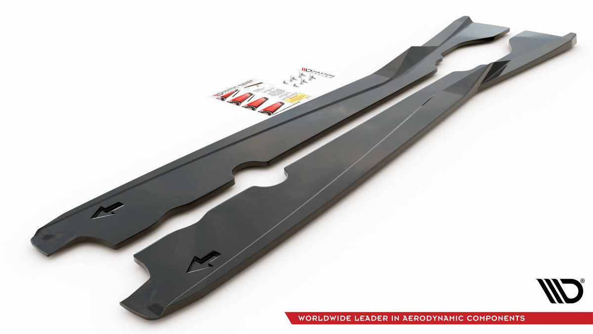 Street+ Seitenschweller Leisten passend für Chevrolet Corvette C8 schwarz Hochglanz – Ansicht 5