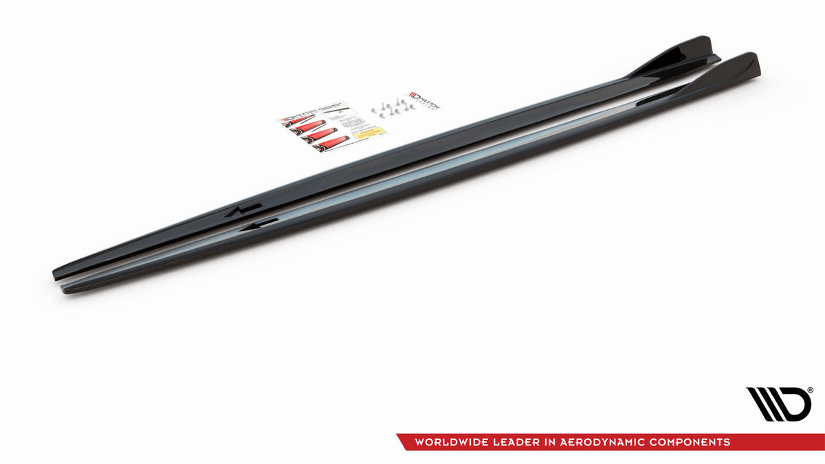 Street+ Seitenschweller Leisten V.2 passend für BMW 2 Gran Coupe M-Paket / M235i F44 schwarz Hochglanz – Ansicht 4