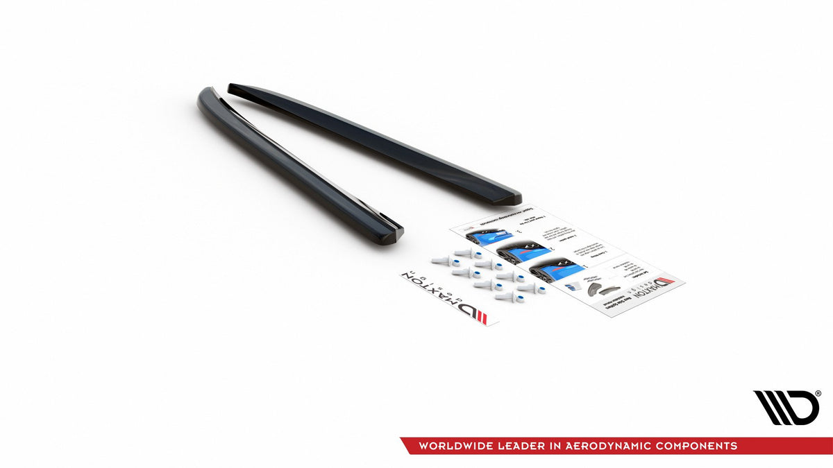 Heck Ansatz Flaps Diffusor passend für Jaguar XJ R-Sport X351 Facelift schwarz Hochglanz – Ansicht 8