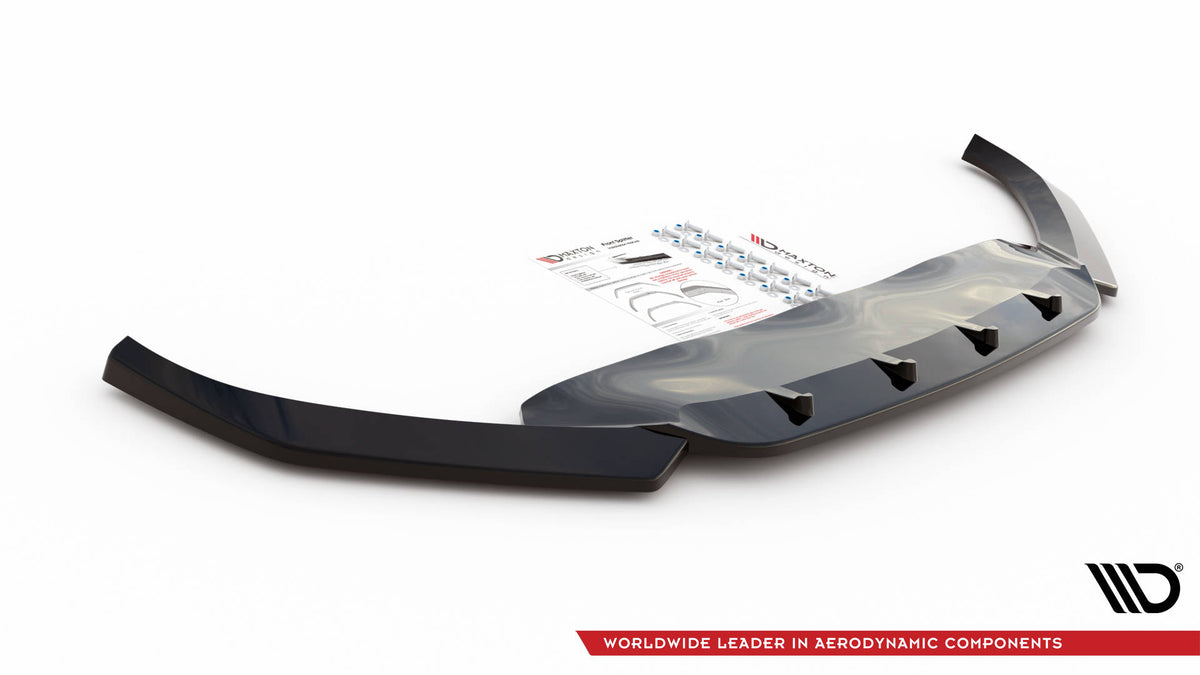 Street+ Spoilerlippe Front Ansatz V.1 passend für VW Passat B8 Facelift schwarz Hochglanz – Ansicht 5