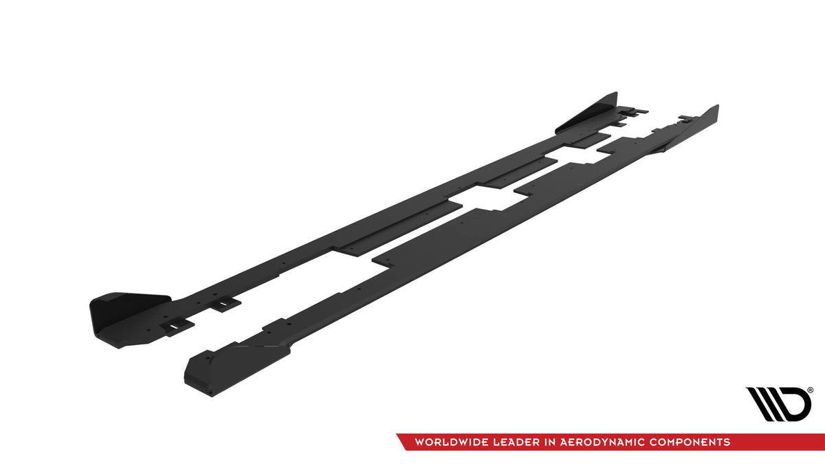 Street Pro Street+ Seitenschweller Leisten + Flaps passend für Honda Civic Mk10 schwarz Hochglanz – Ansicht 7